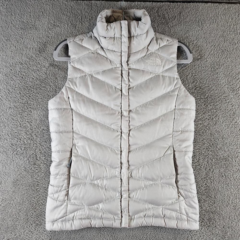 The North Face Aconcagua 550 Down Puffer Vest Womens XS Grey Goose Down
